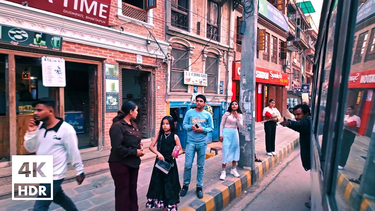 View from Bus Window in Nepal🇳🇵| 4K HDR with Binaural City Sounds