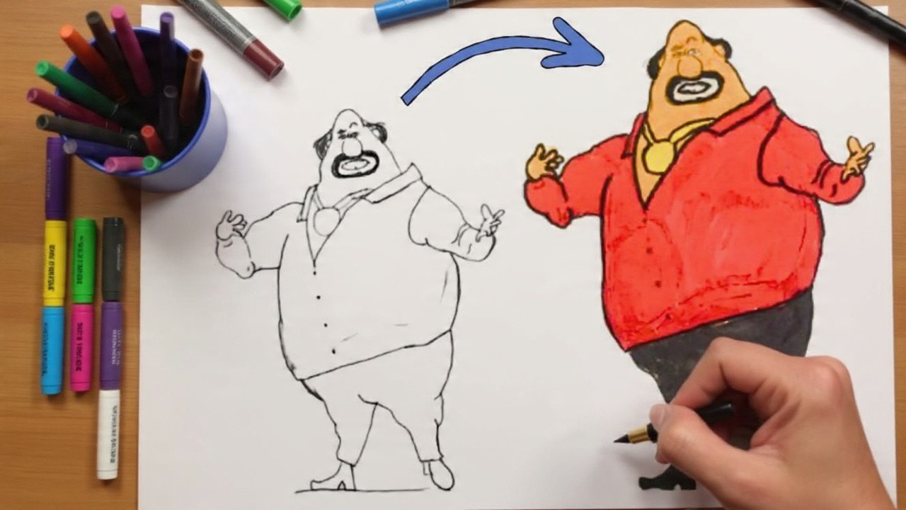EL MACHO Drawing Step by Step 🔥 Easy Cartoon Villain Sketch I
