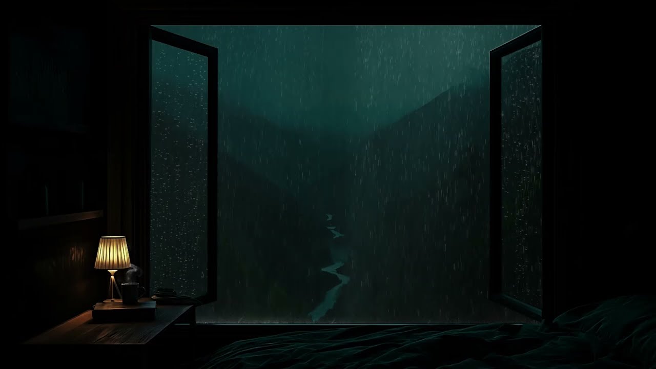 Peaceful Rain Outside Bedroom Window 🌧️ Cozy Night Ambience for Deep Sleep & Relaxation