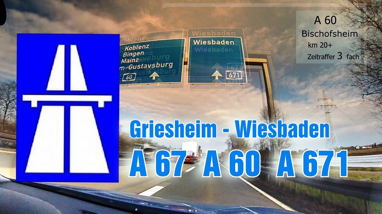 Autobahn A67, A60, A671 Griesheim Wiesbaden