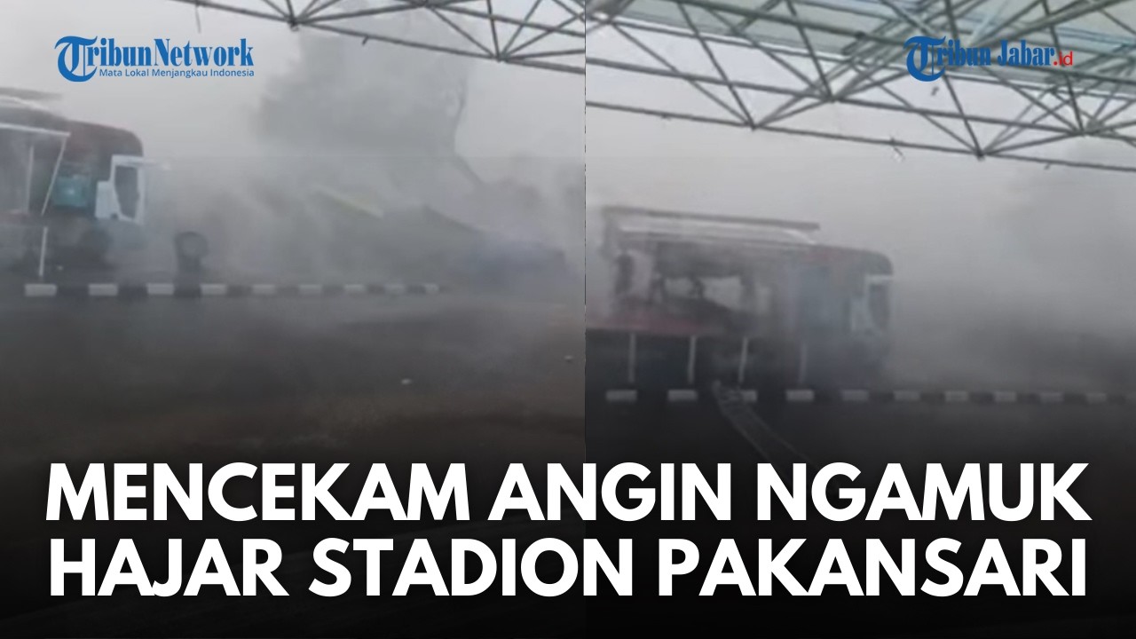 VIRAL ANGIN PUTING BELIUNG! Bikin Porak-Porandakan Stadion Pakansari Bogor, Warga Panik Histeris