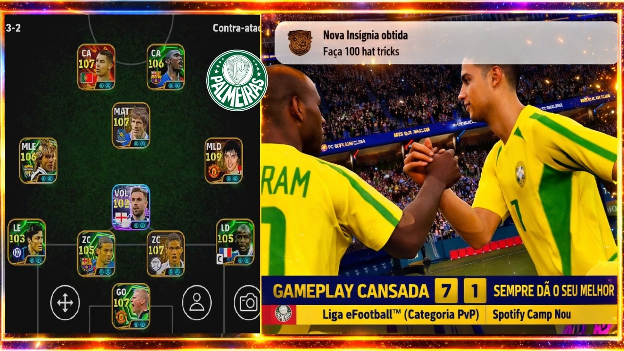 USEI A FORMAÇÃO SECRETA DO PALMEIRAS 😱 E O ADVERSÁRIO PERDEU ATÉ O RUMO DE CASA! KKKK eFootball 2026