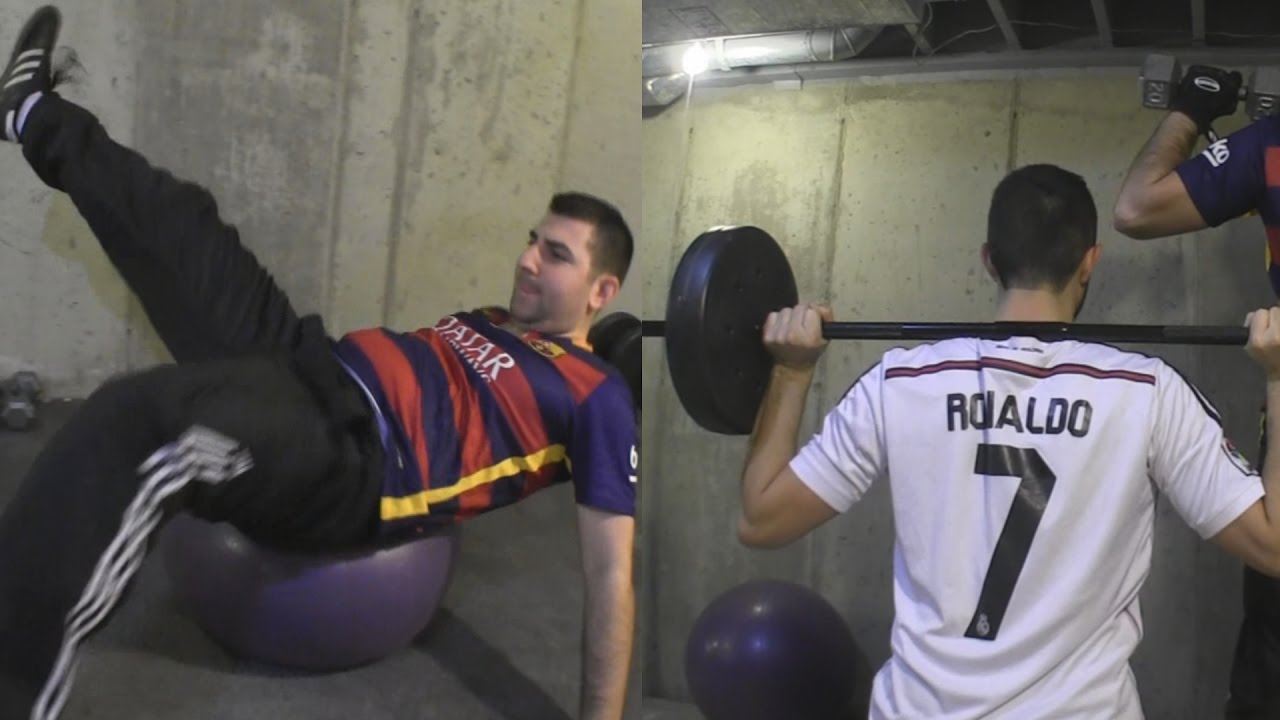 Cristiano Ronaldo vs. Messi -  Train At The Gym | In Real Life!