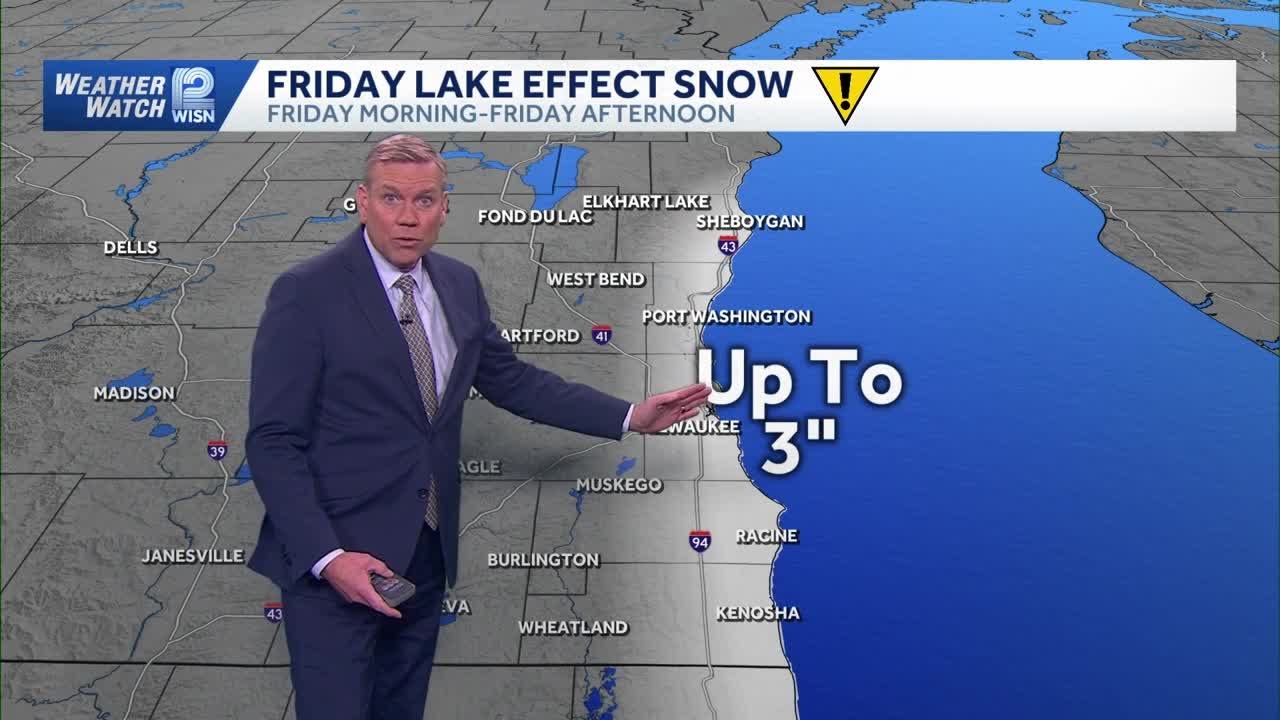 1/29 Evening forecast: Up to 3 inches of lake effect snow on Friday in SE Wisconsin