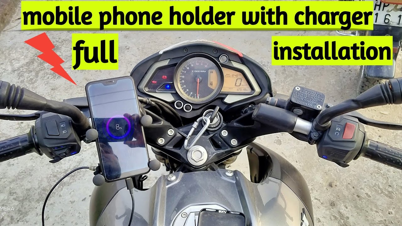 Mobile phone holder with charger/ full installation