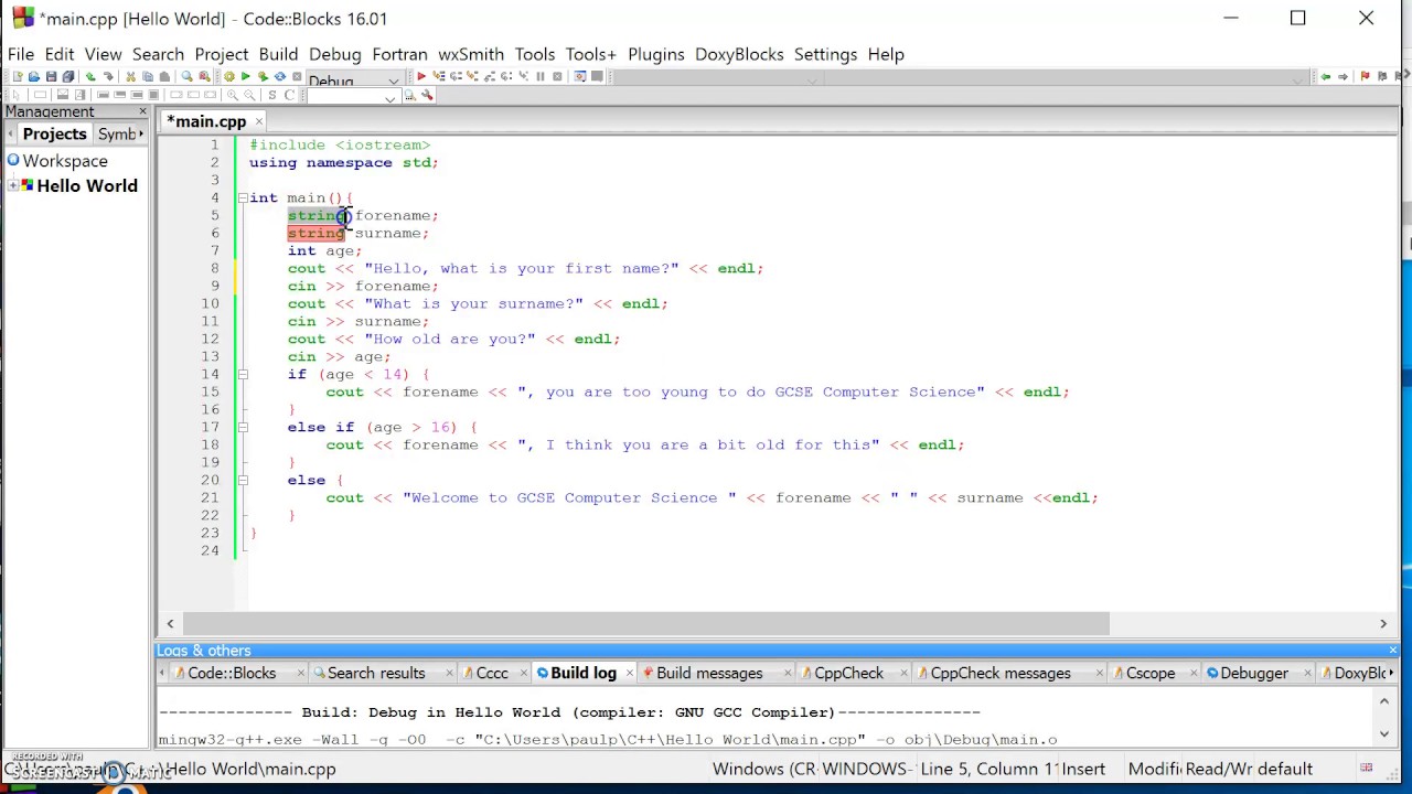 C++ #003: Variable declaration and input and output