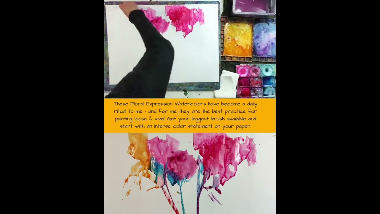 Floral expression watercolor - tutorial by Carsten Wieland with Lukas Aquarell 1862