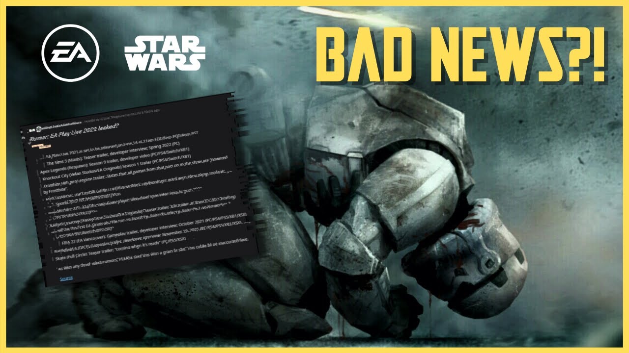 BAD NEWS FOR EA STAR WARS GAMES?!?