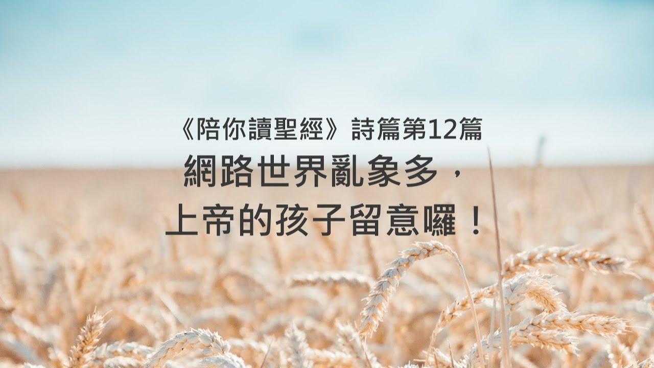詩篇12篇/陪你讀聖經《網路世界亂象多，上帝的孩子留意囉！》