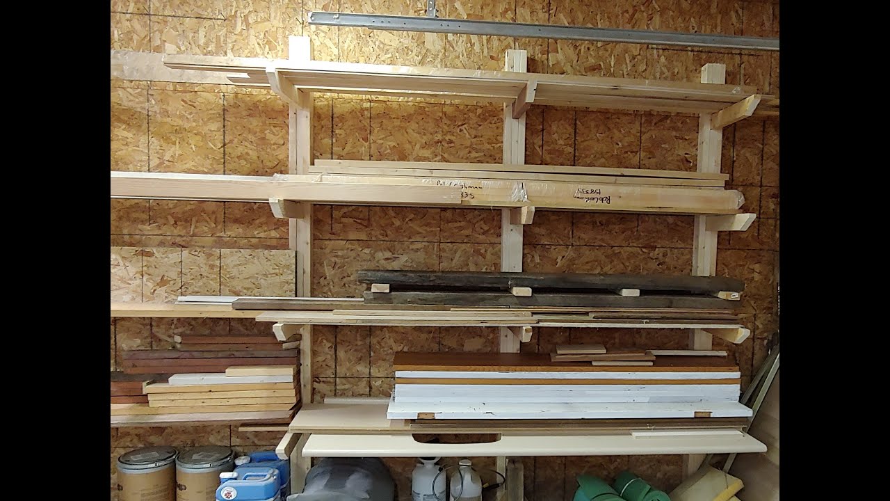 Cantilever shelving for wood storage
