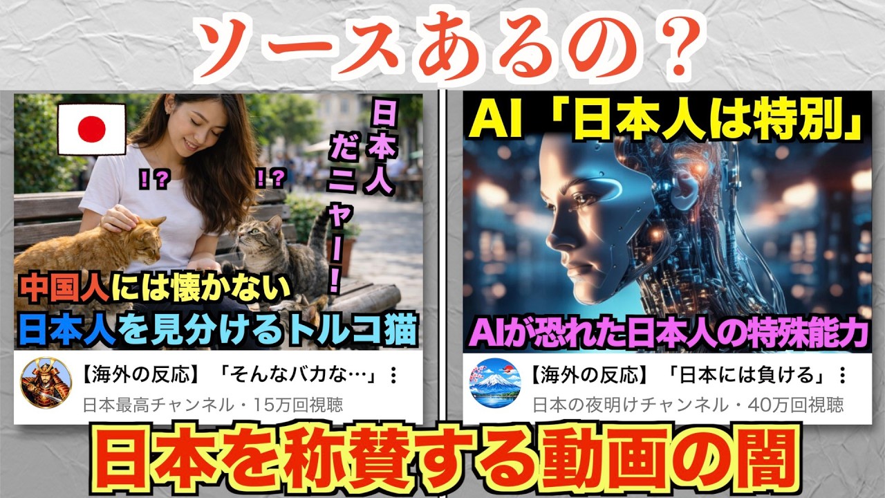 妄想で作られた「海外が絶賛！日本は特別だ！」系の動画、もうなんでもありww
