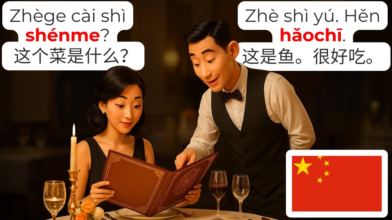 🇨🇳 Изучайте Китайский Ресторанный Этикет | Диалог HSK1-2 | Быстро Изучайте Мандаринский | Китайск...