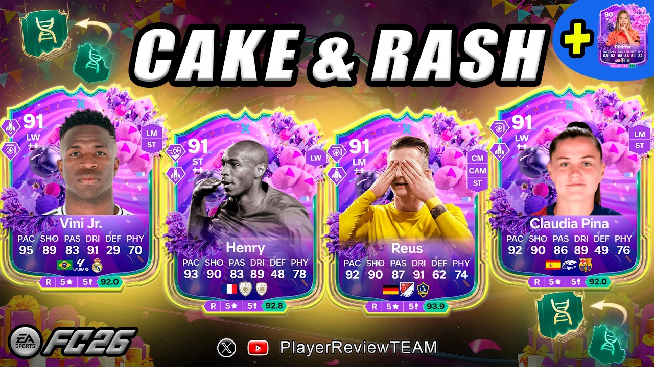 5⭐5⭐ BEST Cake & Rash EVO - Винисиус + Генри + Пина + Реус | Обзор игрока FC 26