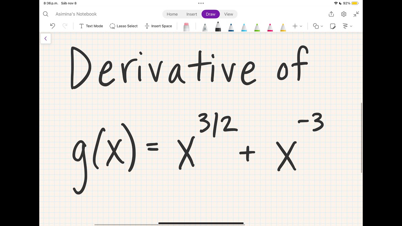 Продифференцируем функцию g(x)=x^(3/2)+x^(-3).
