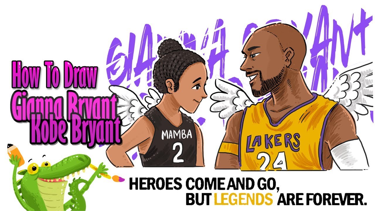 How To Draw Kobe Bryant and Gianna Bryant step by step