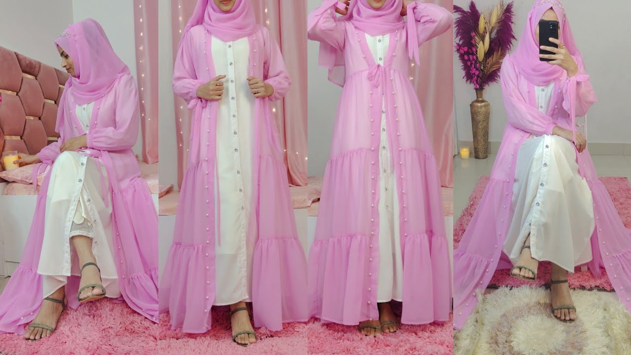 Frill shrug cutting & stitching/hijab dress cutting & stitching/Jecket/ new dress 
