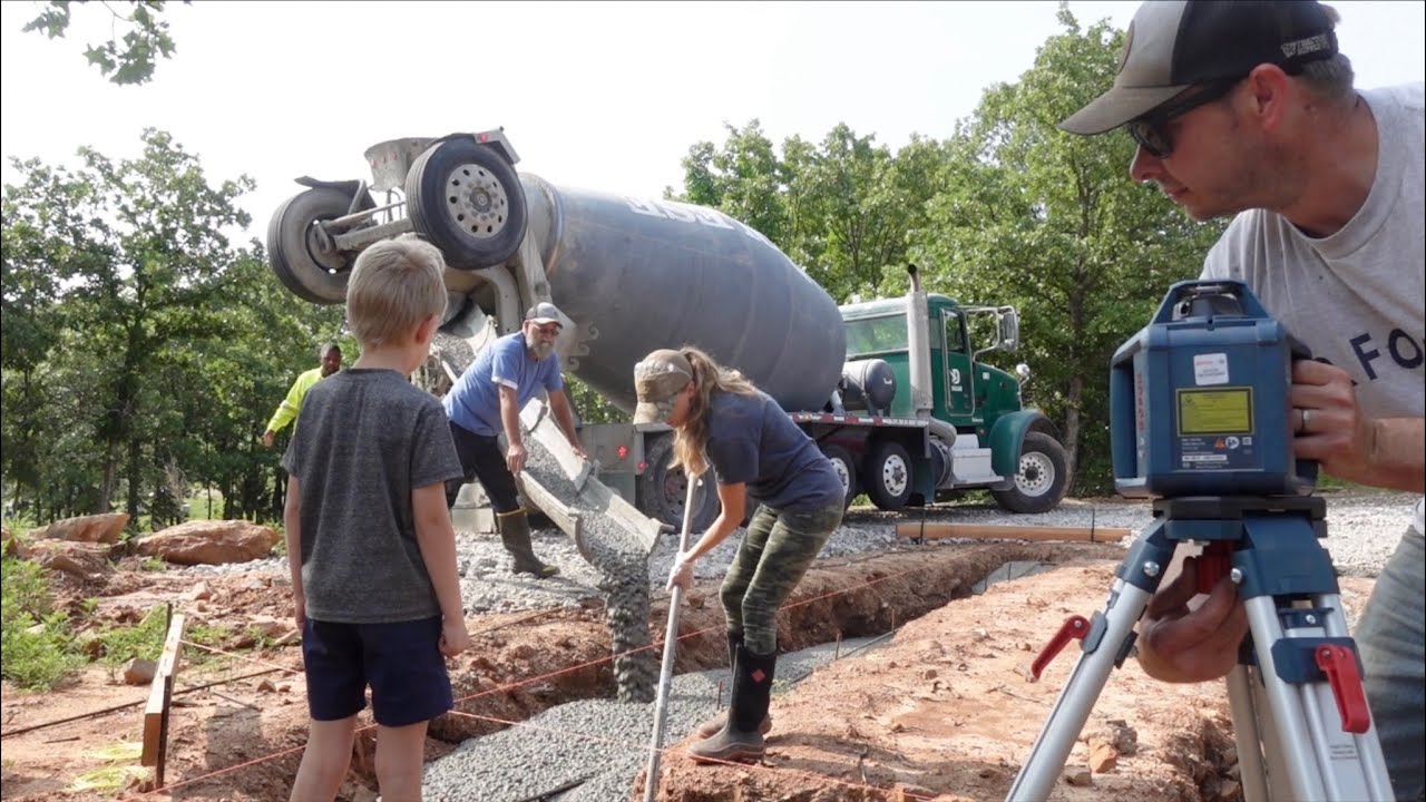 Pouring a footer | Block foundation | Building A House With Dad