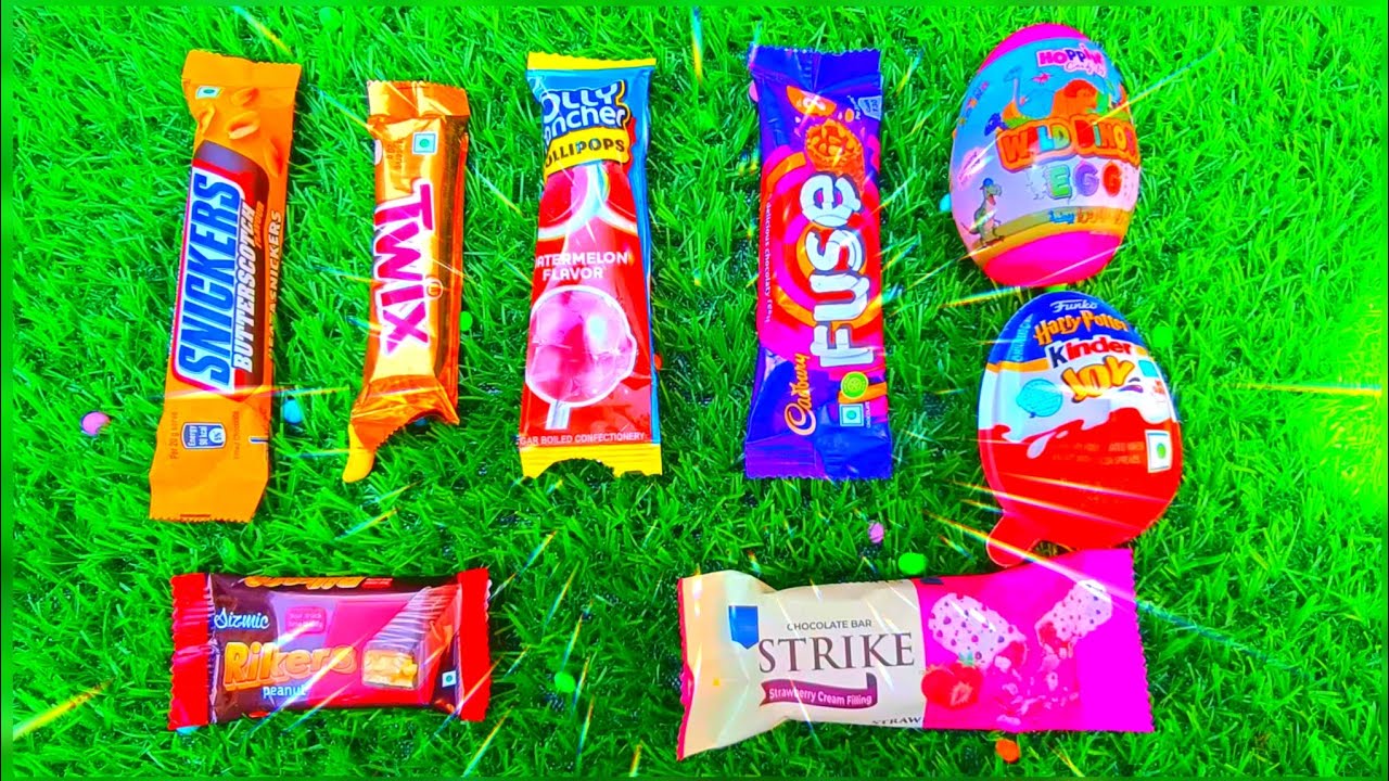 Asmr most popular rainbow lollipops Candys / yammy chocolate challenge gummy candy opening video