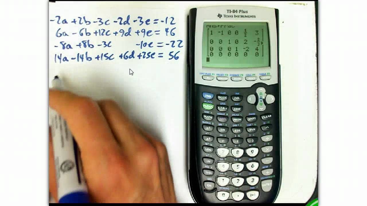 Solving systems using RREF on the TI-84 calculator