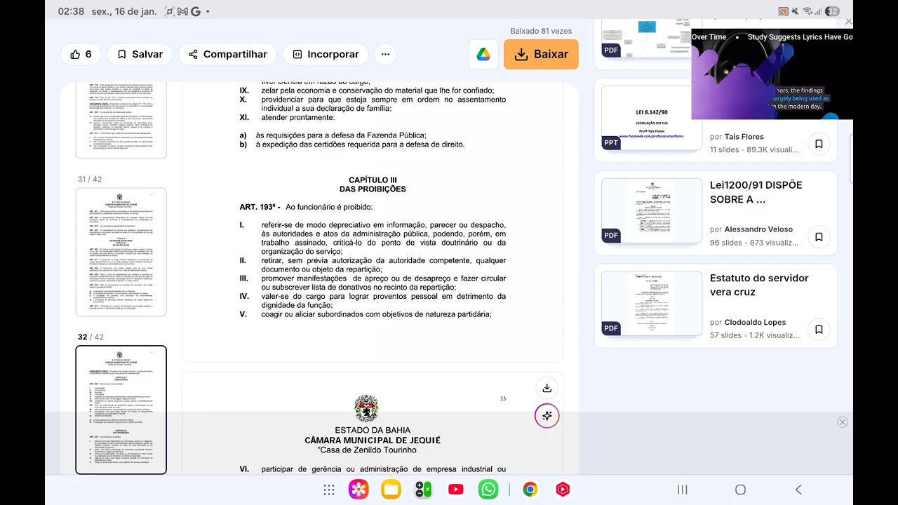 Legislação de Jequié para concurso - Parte 1