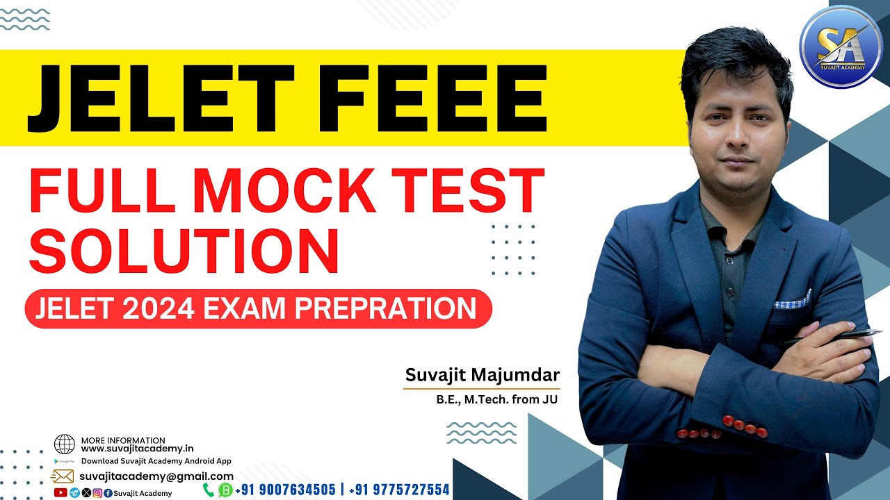 JELET FEEE Full Mock Test Solution | Jelet 2024 Exam Preparation | Suvajit Academy