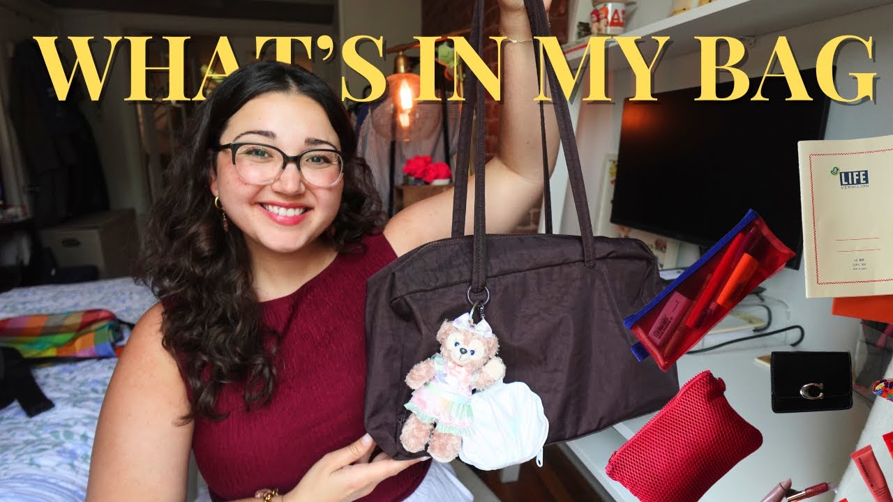 what's in my bag 👩🏻&zwj;💻🎧 nyc corporate girlie | new baggu bowler bag review
