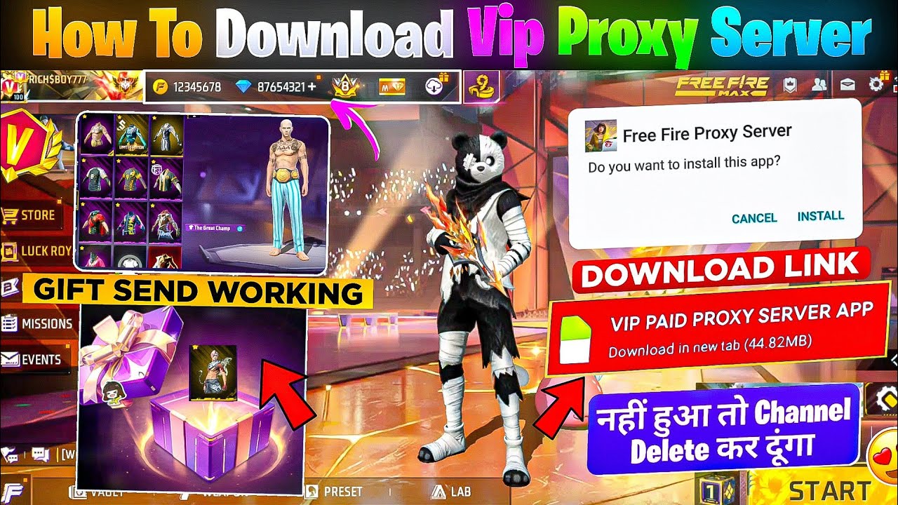 HOW TO DOWNLOAD VVIP PROXY SERVER IN FREE FIRE, HOW TO USE VVIP PROXY SERVER IN FREE FIRE, VVIP P...