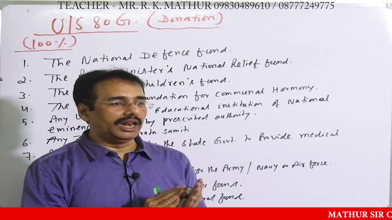 Deduction under section 80G | section 80G of income tax act | Deduction US 80G | Under Section 80G