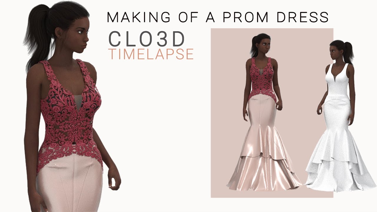 MAKING OF A PROM DRESS TIMELAPSE (Pattern drafting & Simulation)