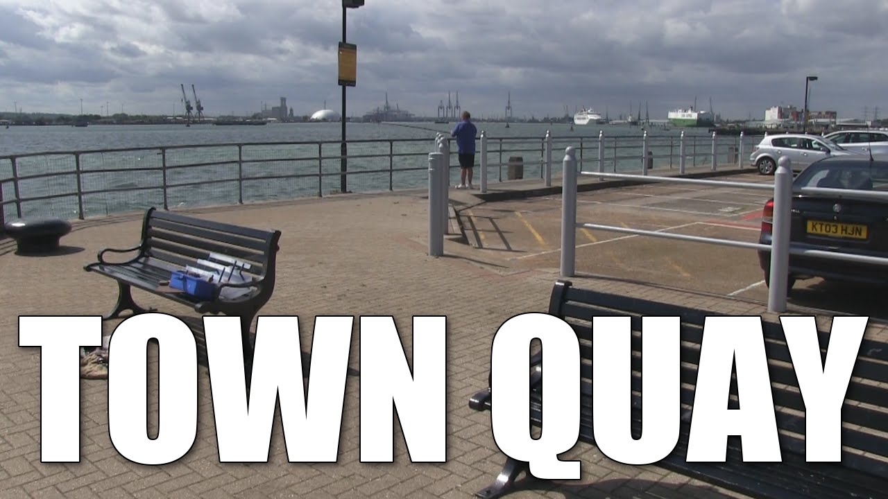 Town Quay - pier fishing mark Southampton, Hampshire, England