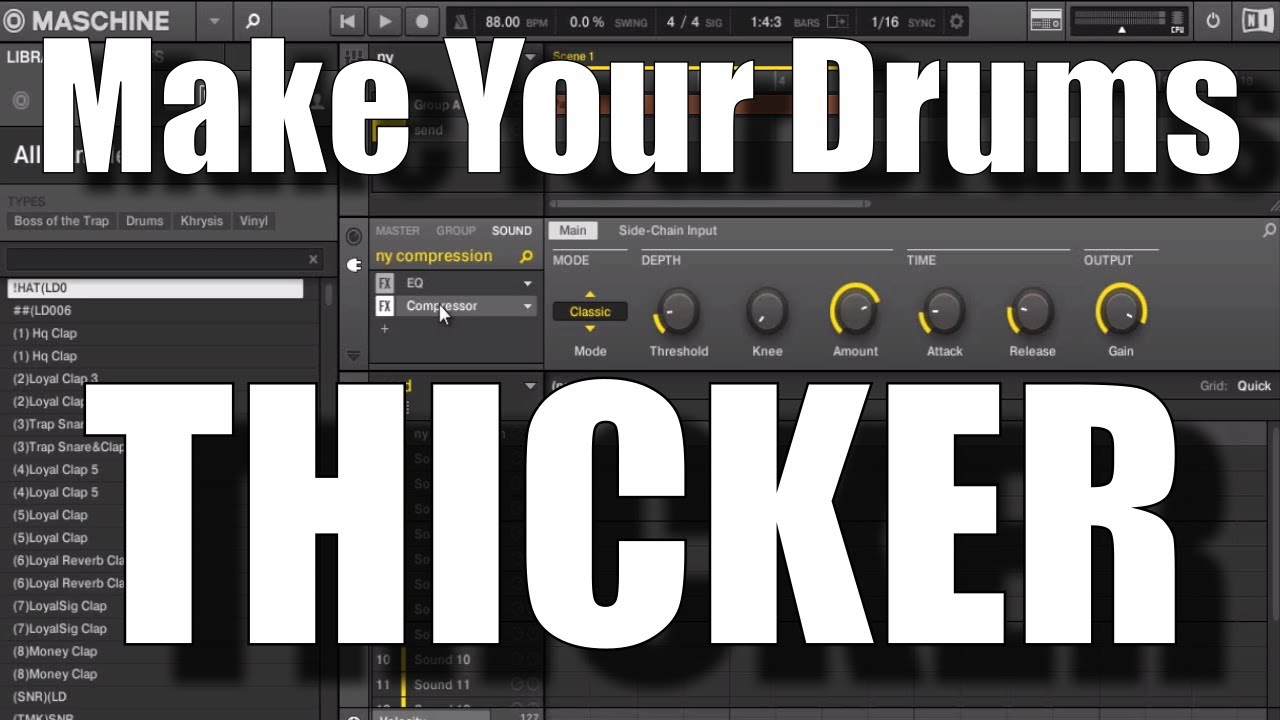 Maschine 2.0: Используйте параллельную/NY-компрессию, чтобы сделать ваши барабаны более плотными.