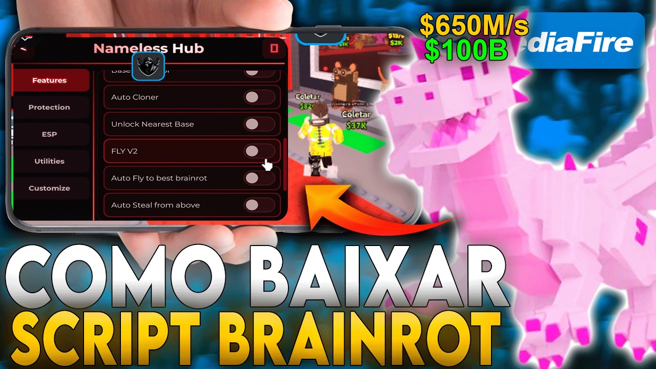 ✅COMO BAIXAR e USAR SCRIPT Roube Um Brainrot (Pega TUDO) MOBILE SEM KEY LINK DIRETO Steal A Brainrot