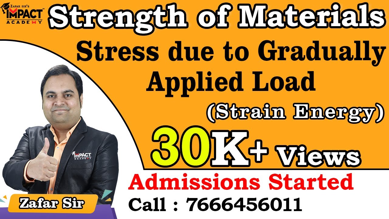 Stress due to suddenly Applied Load | Strain Energy |Strength of Materials #zafarsir#freeengineering