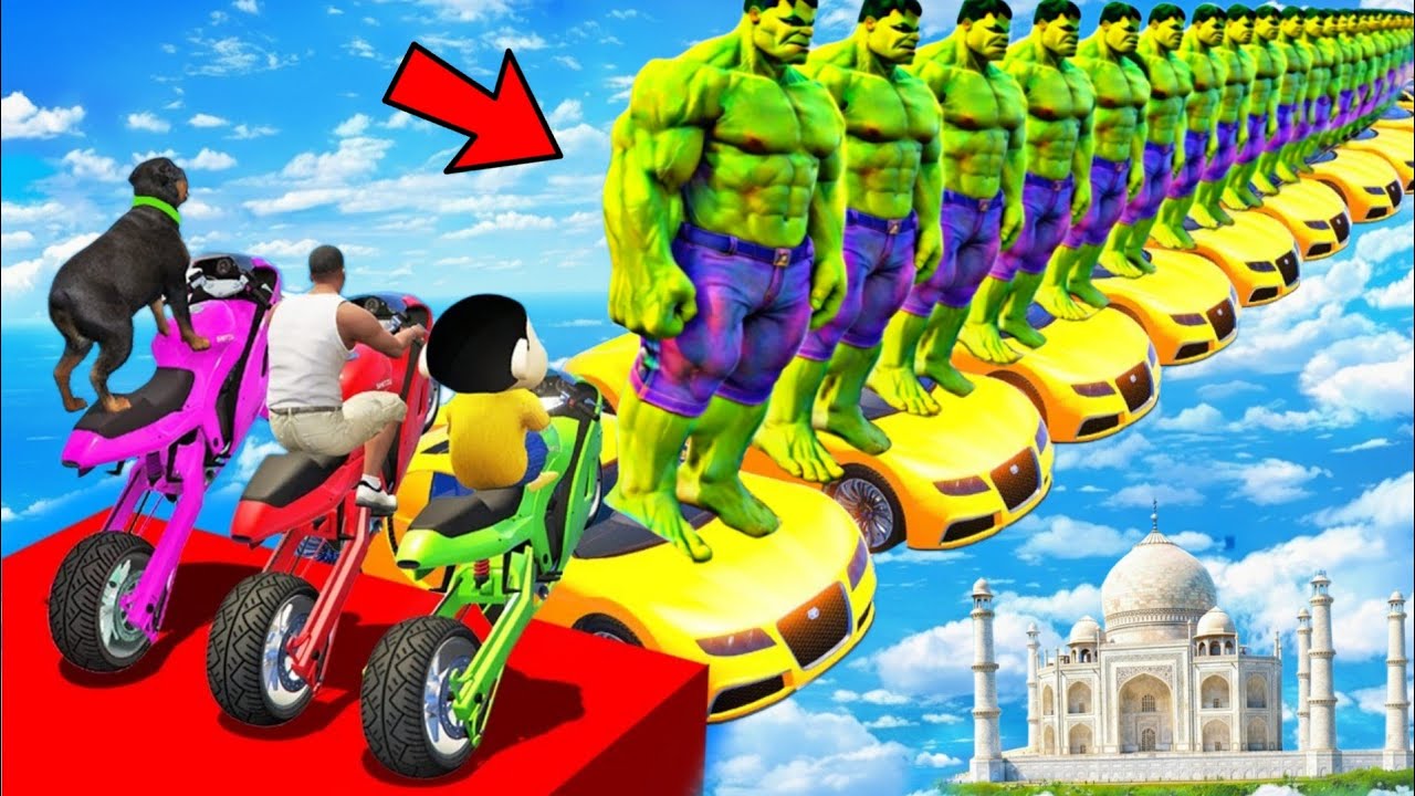 SHINCHAN & FRANKLIN Tried the IMPOSSIBLE GOLD CAR Parkour Bridge Challenge in GTA 5! 😱🔥