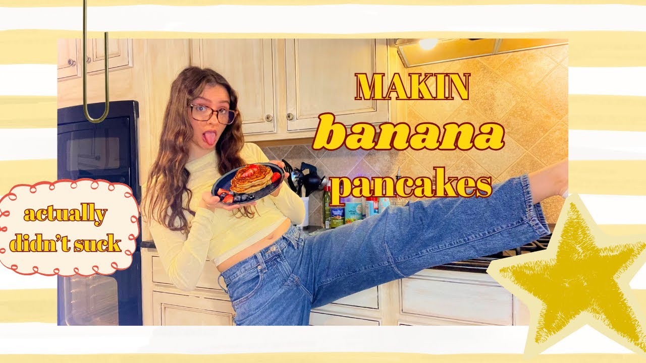 Making curious george banana pancakes 