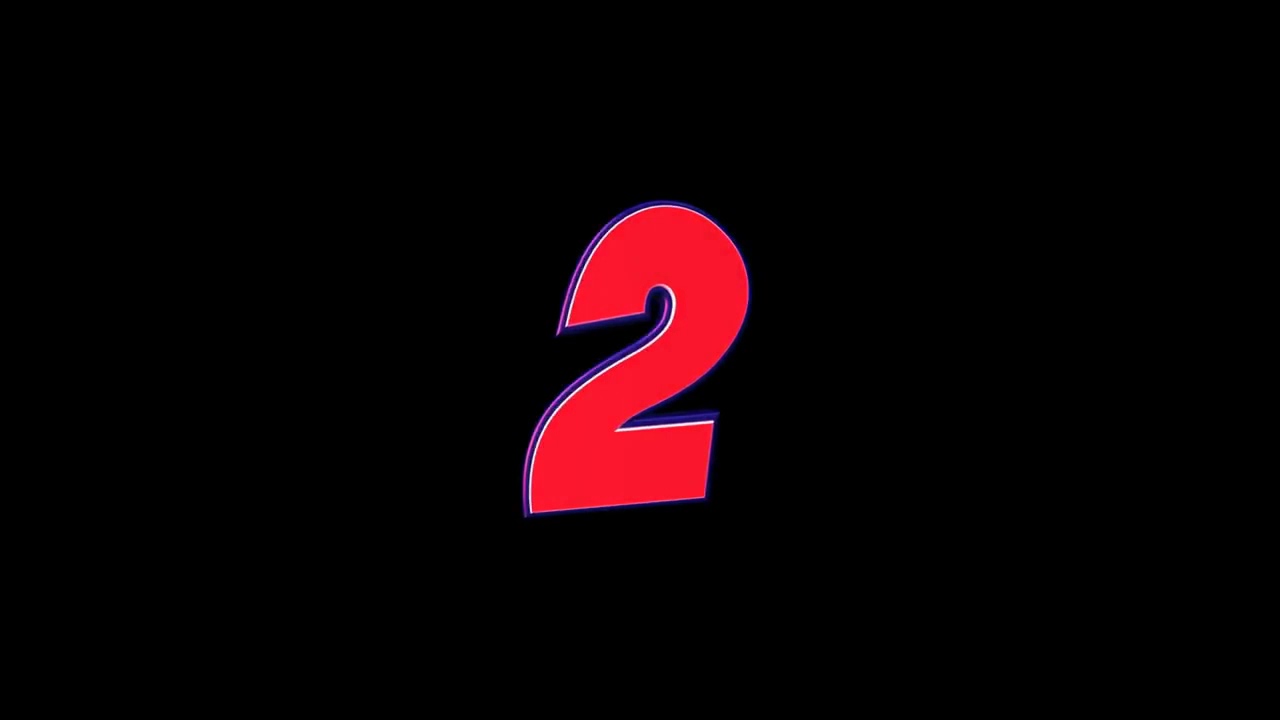2 two number comic text animation