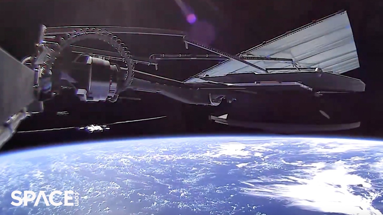 Спутник Starlink запечатлел &laquo;поезд&raquo; Starlink в потрясающем ракурсе из космоса.