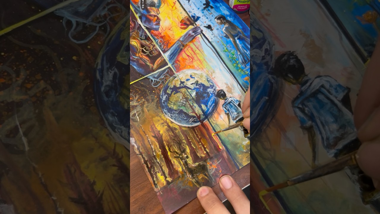 Full video on channel //painting on world earth day🌎🖐️ //poster making on world earth day