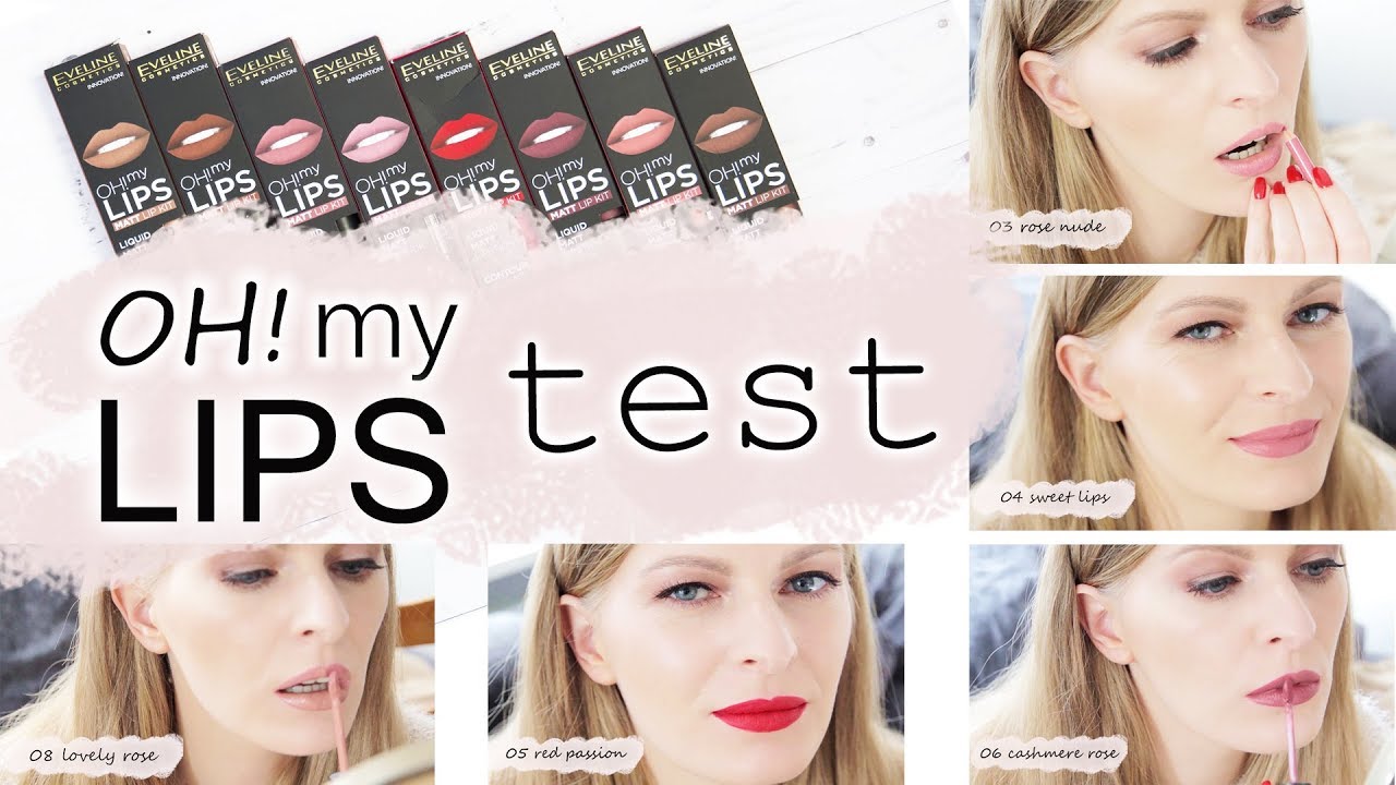 TEST NA ŻYWO: matowe pomadki OH! my LIPS Eveline Cosmetics | wiosenne trendy makijaż 2018