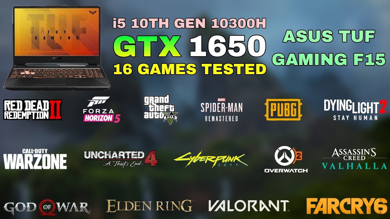 ASUS TUF F15 - i5 10th Gen 10300H GTX 1650 - Test in 16 Games in 2022