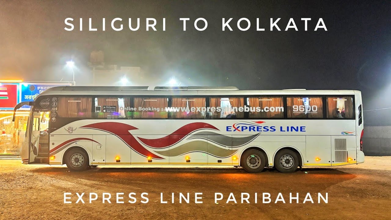 Siliguri to Kolkata Express Line Paribahan Volvo| full aggression with foggy Winter Night