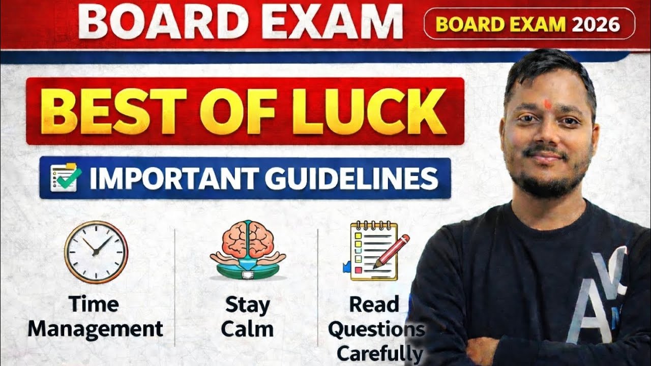 📚 Board Exam 2026 – Best of Luck Students! 🎯Time management rakho ⏰Calm raho 