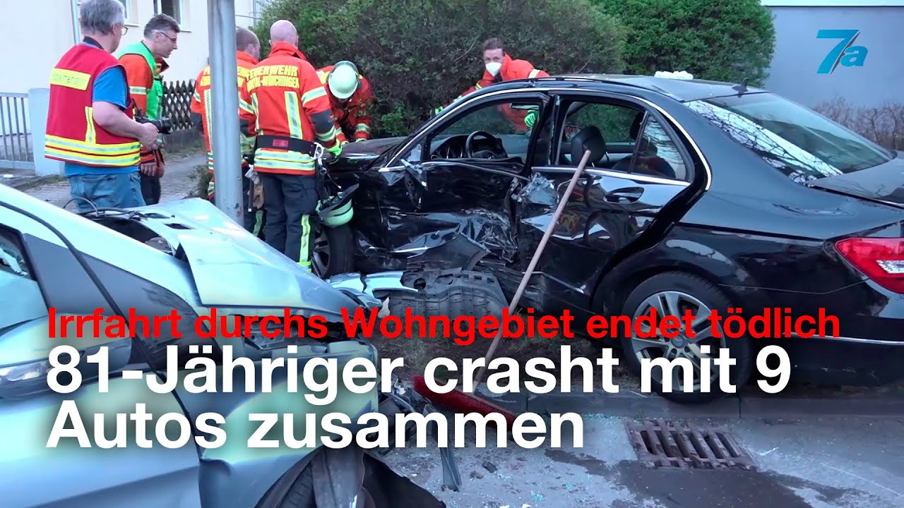 Irrfahrt durchs Wohngebiet endet tödlich: 81-jähriger crasht mit 9 Autos zusammen