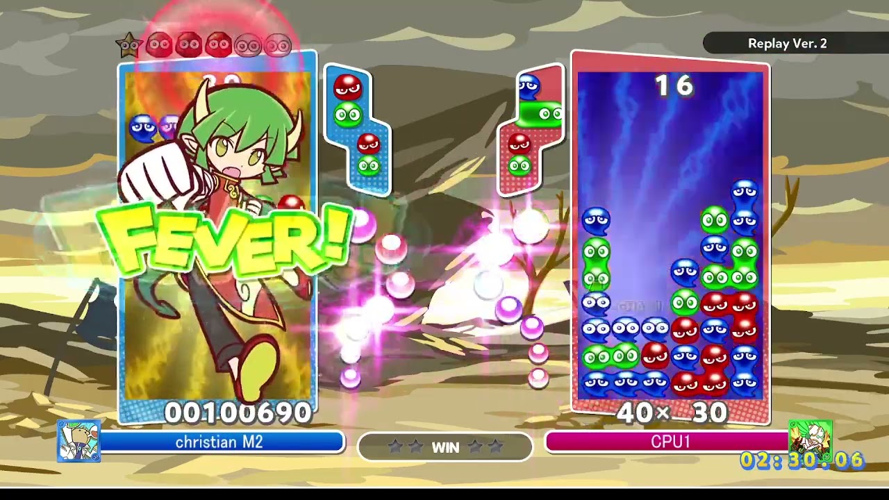 Puyo Puyo Champions PC Draco VS Hartmann Fever Mode