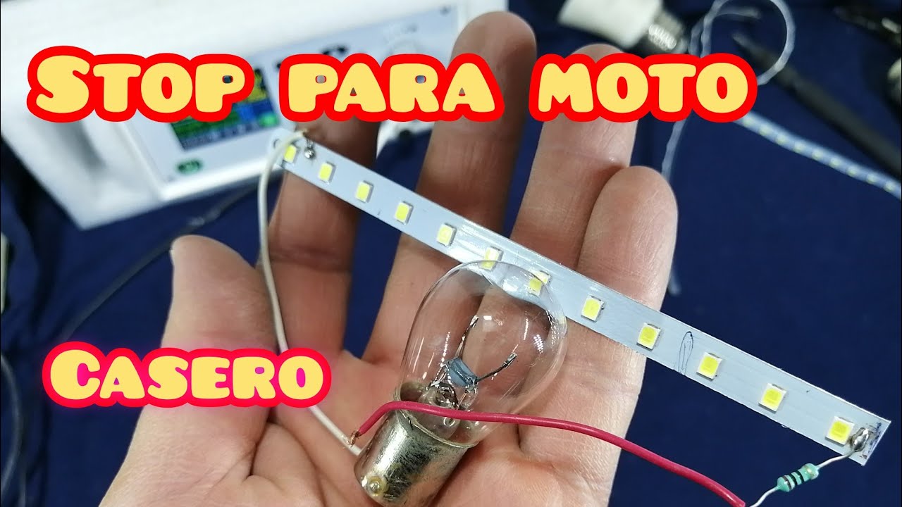 stop de led casero para moto
