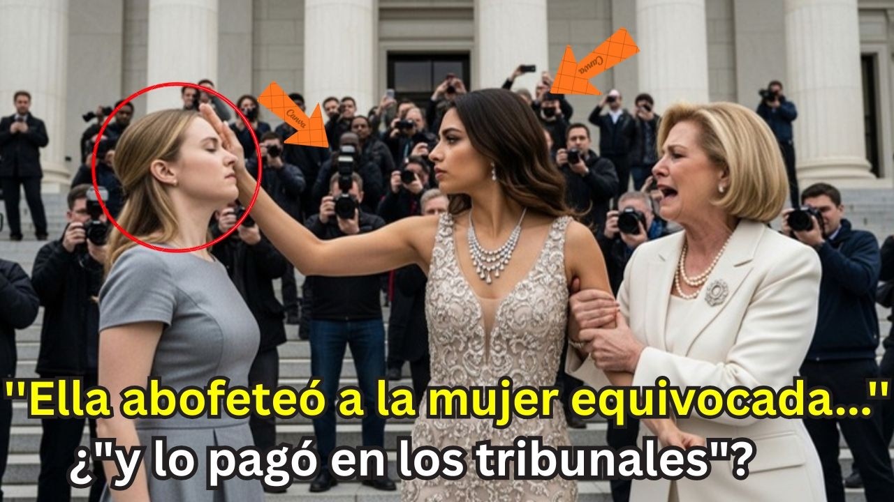 Amante abofeteó a esposa del magnate en tribunal; segundos después tomó asiento del juez.