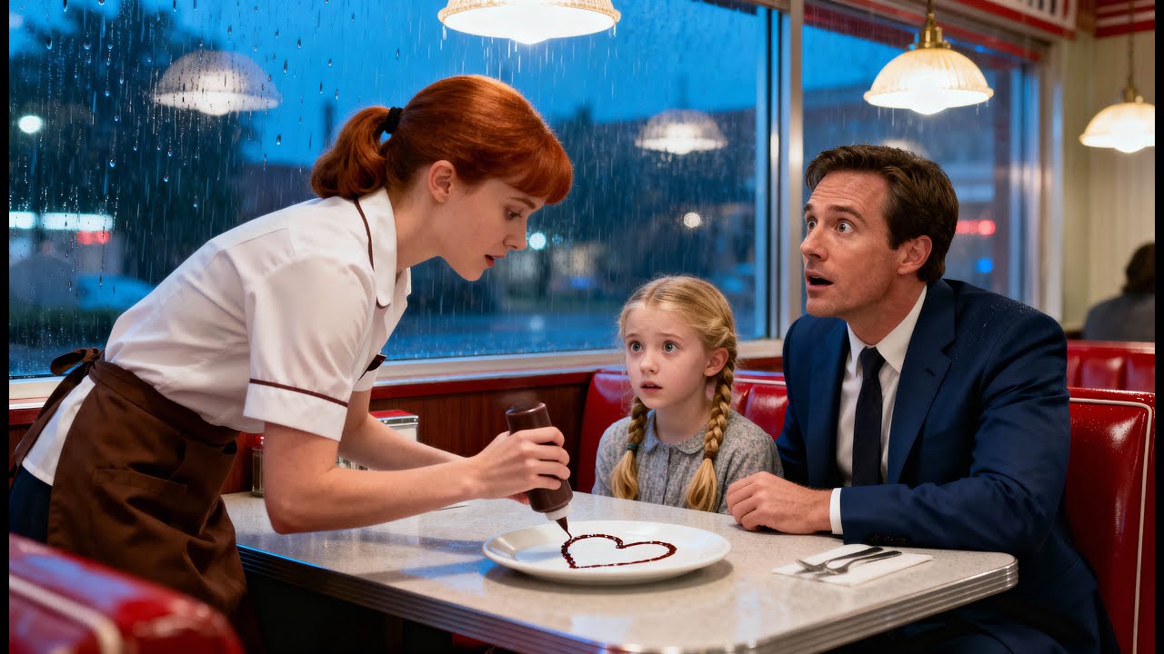 The billionaire's daughter absolutely refused to say anything — until the waitress drew a heart ...