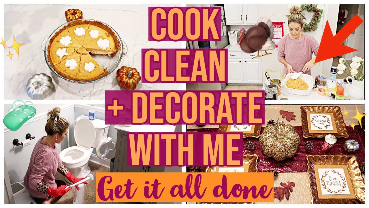 NEW COOK CLEAN + DECORATE 2019! ✨GET IT ALL DONE THANKSGIVING MEAL PREP + HOMEMAKING HACKS Brianna K