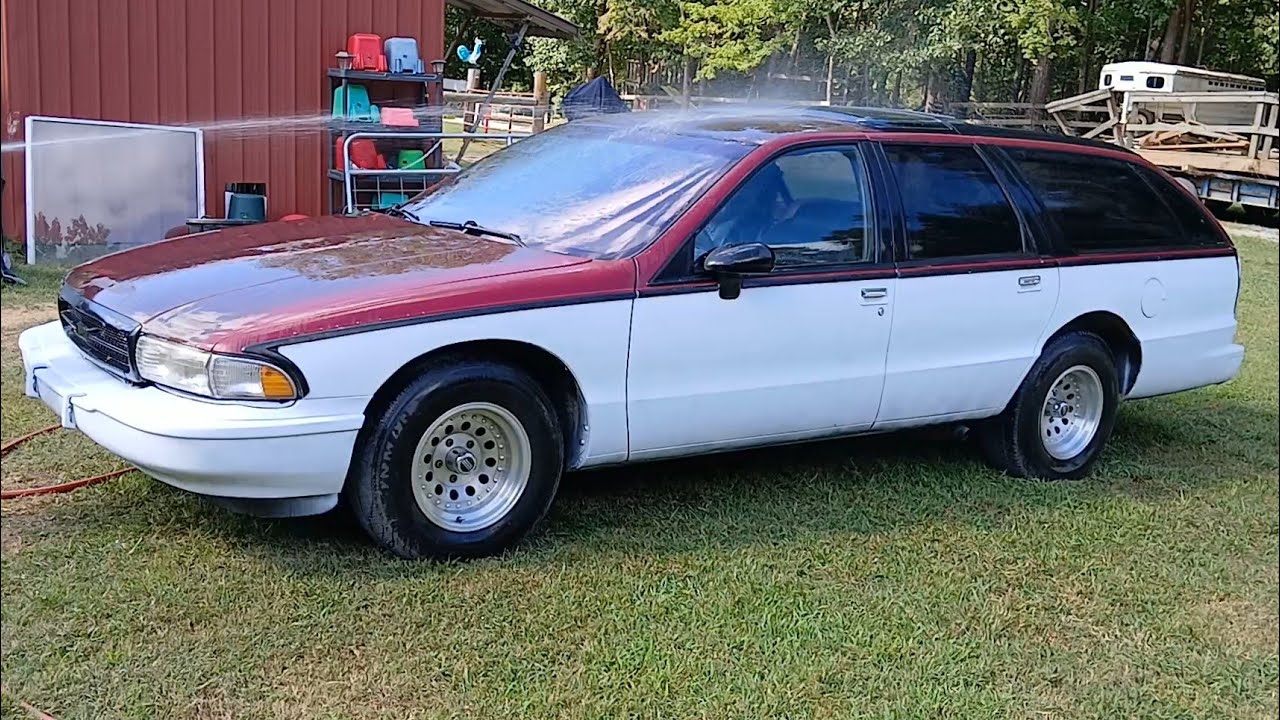 Rustoleum paint job on 94 buick roadmaster wagon beater #rustoleum #automobile #painting 