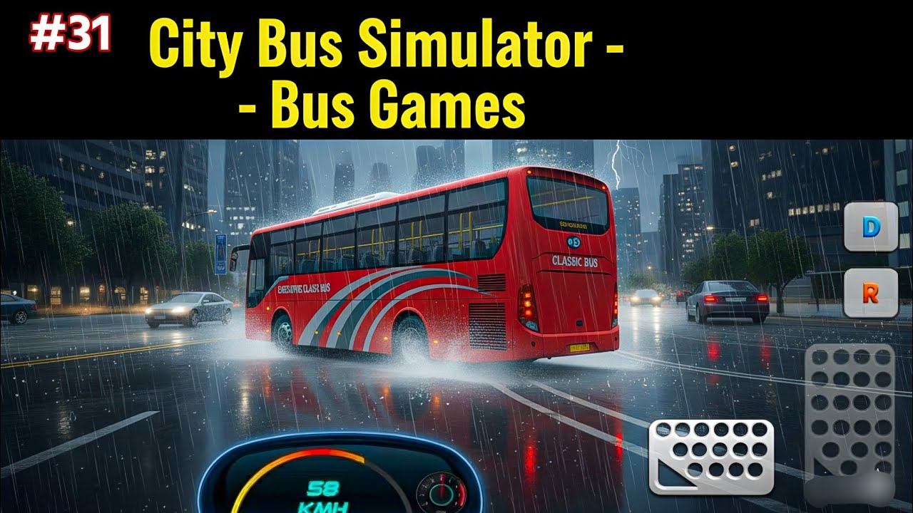 City Bus Simulator - Bus Games || City Driving Rain Mode Level 7 To 9 Game Play 